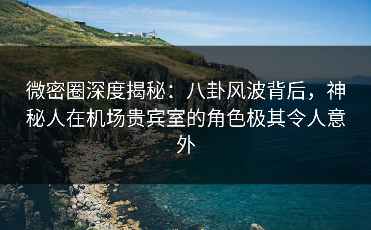 微密圈深度揭秘：八卦风波背后，神秘人在机场贵宾室的角色极其令人意外