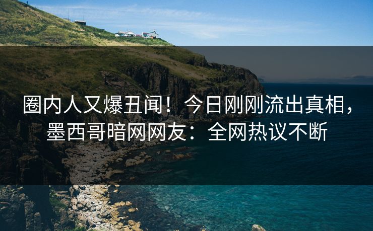 圈内人又爆丑闻！今日刚刚流出真相，墨西哥暗网网友：全网热议不断
