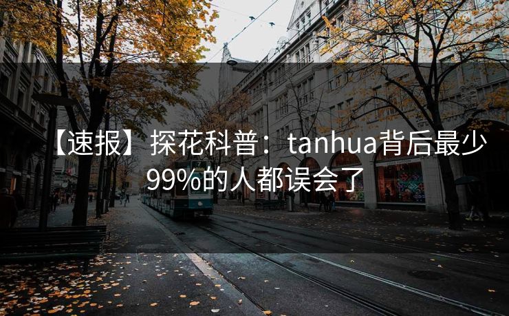 【速报】探花科普：tanhua背后最少99%的人都误会了