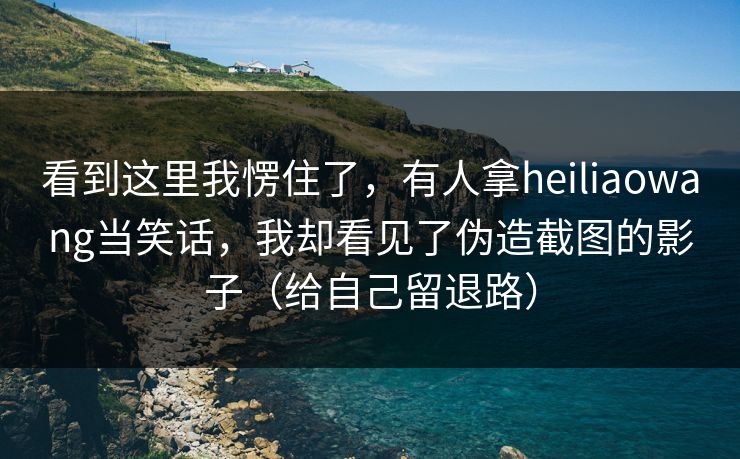 看到这里我愣住了，有人拿heiliaowang当笑话，我却看见了伪造截图的影子（给自己留退路）